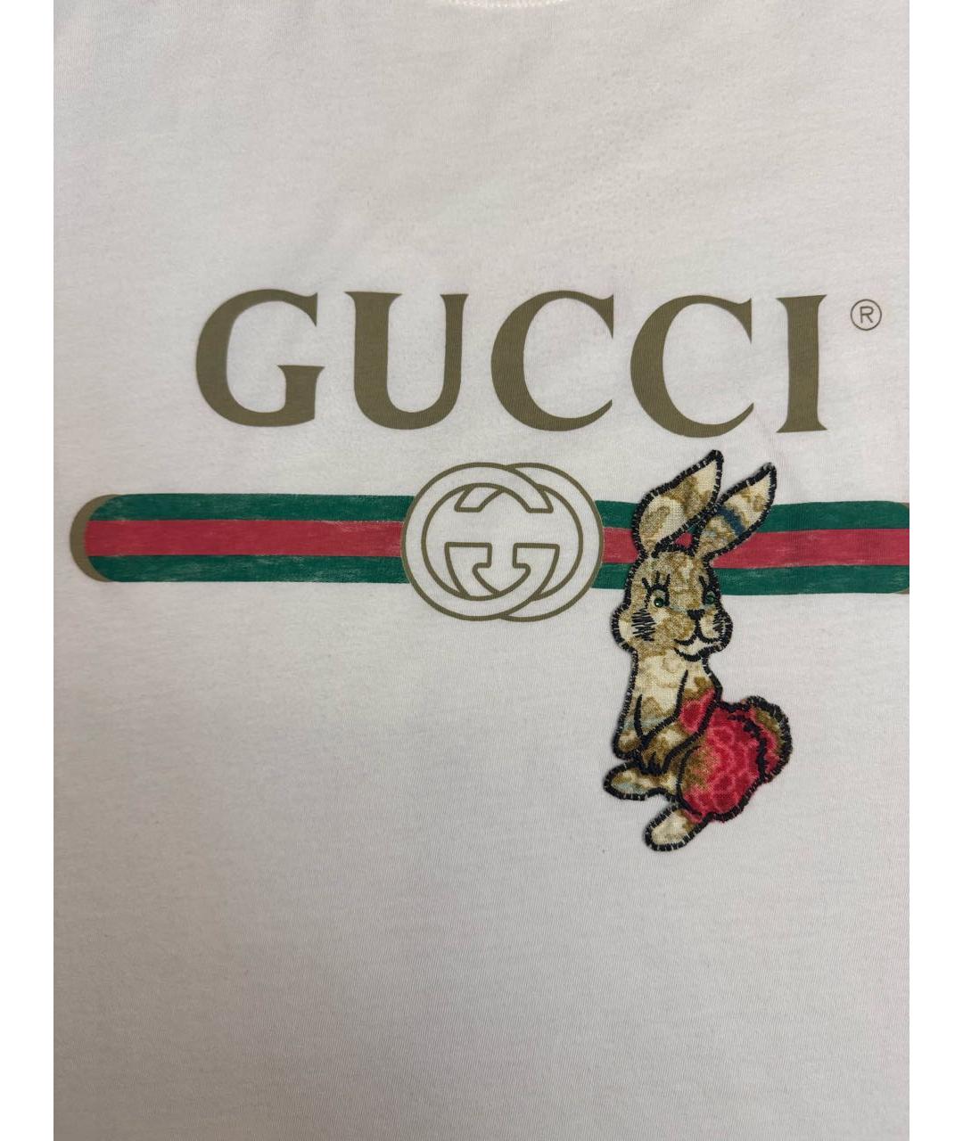 GUCCI Белая хлопковая футболка, фото 5