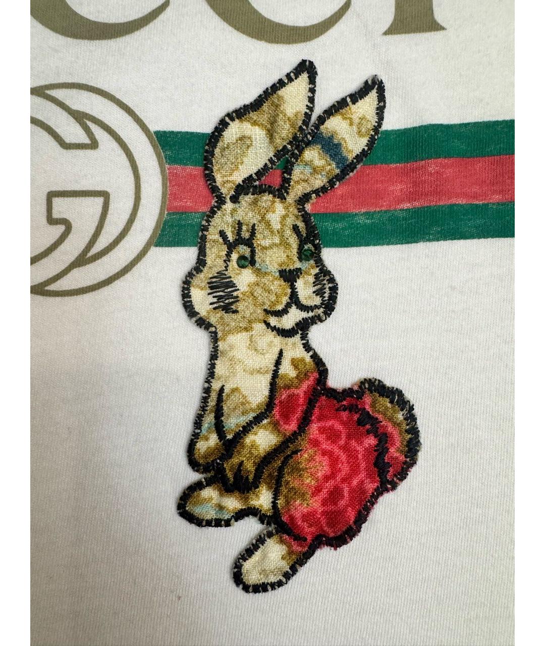 GUCCI Белая хлопковая футболка, фото 6