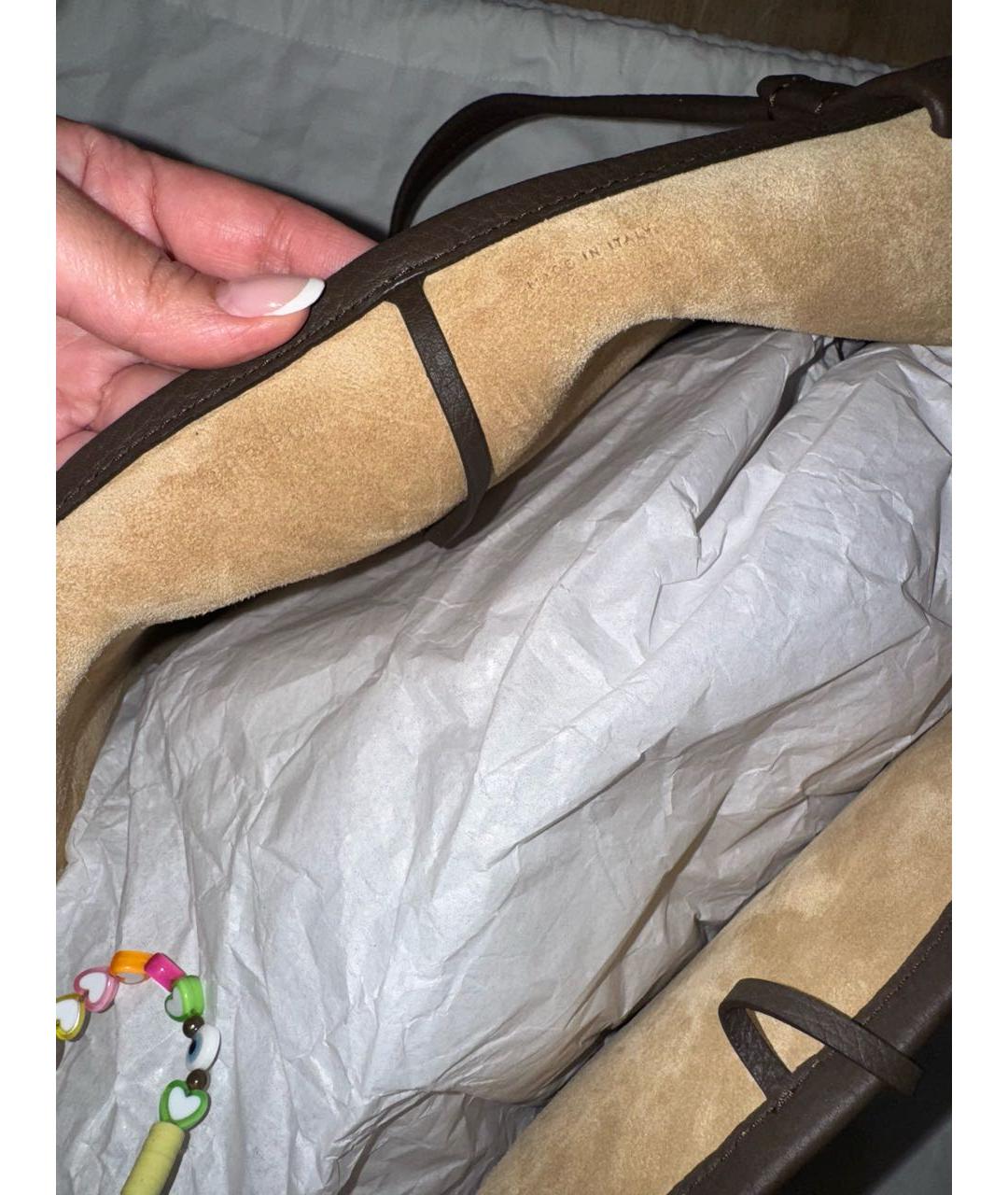 THE ROW Коричневая кожаная сумка тоут, фото 3