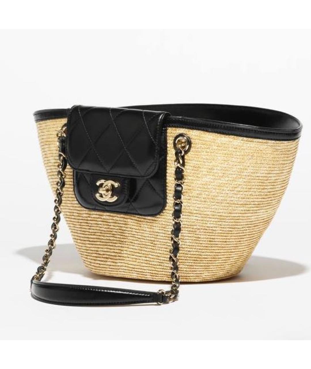 CHANEL Бежевая кожаная сумка тоут, фото 2