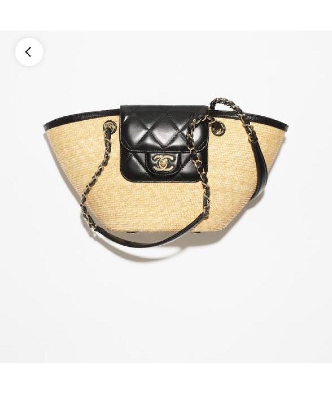 CHANEL Бежевая кожаная сумка тоут, фото 3