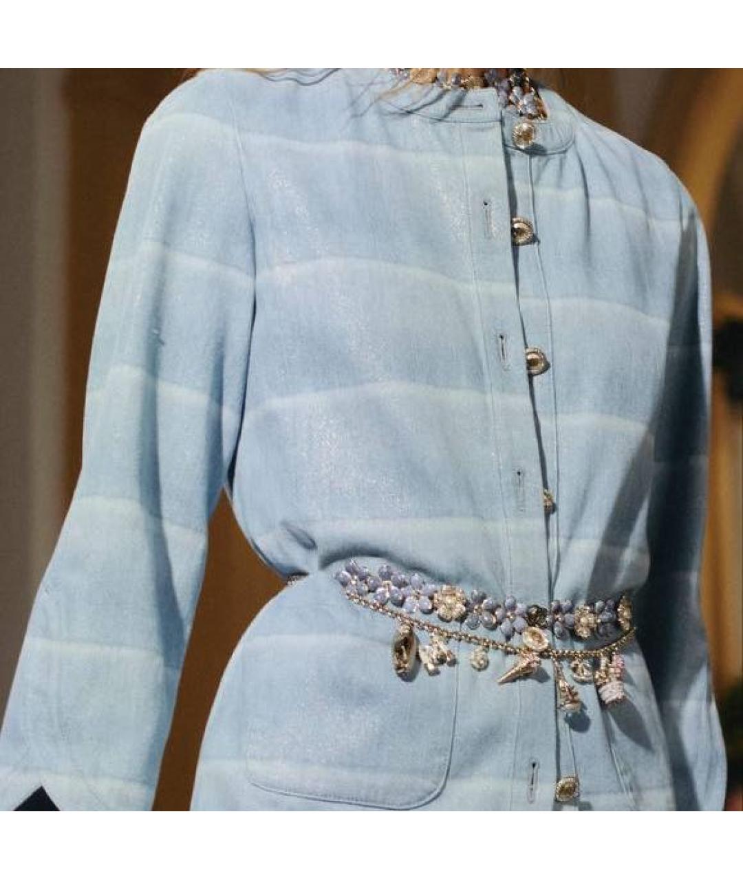 CHANEL Голубой деним жакет/пиджак, фото 2
