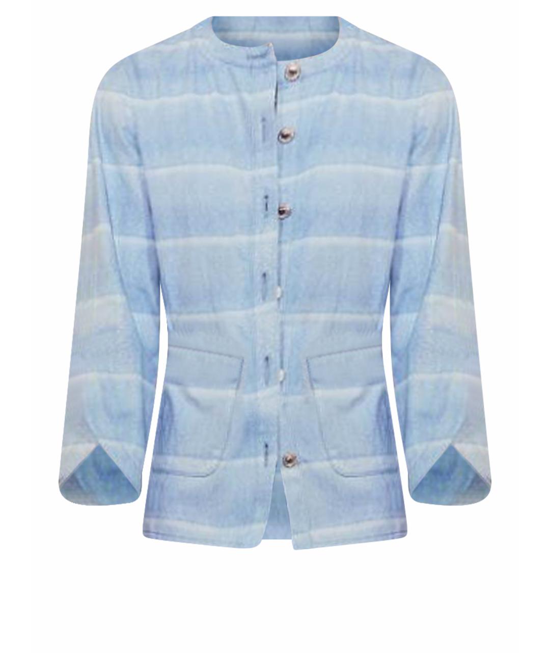 CHANEL Голубой деним жакет/пиджак, фото 1