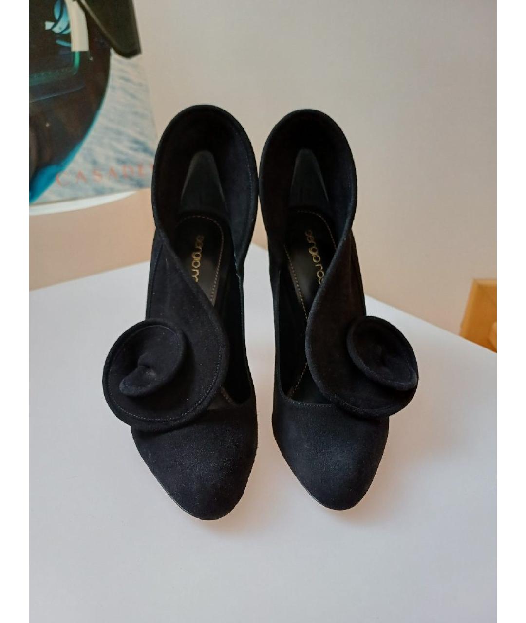 SERGIO ROSSI Черные замшевые туфли, фото 5