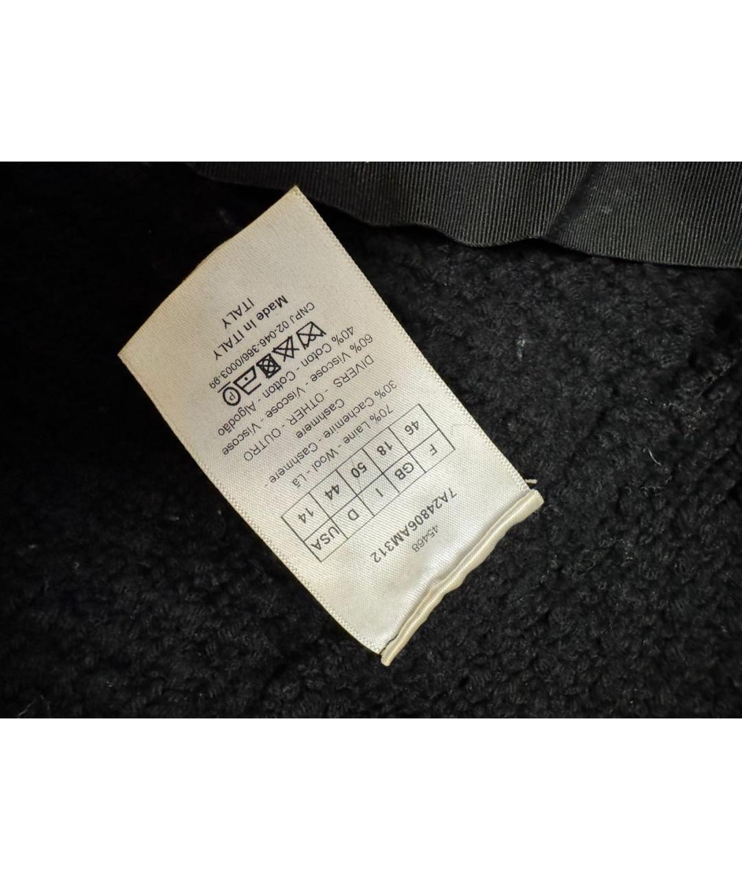CHRISTIAN DIOR Черное хлопковое пальто, фото 5
