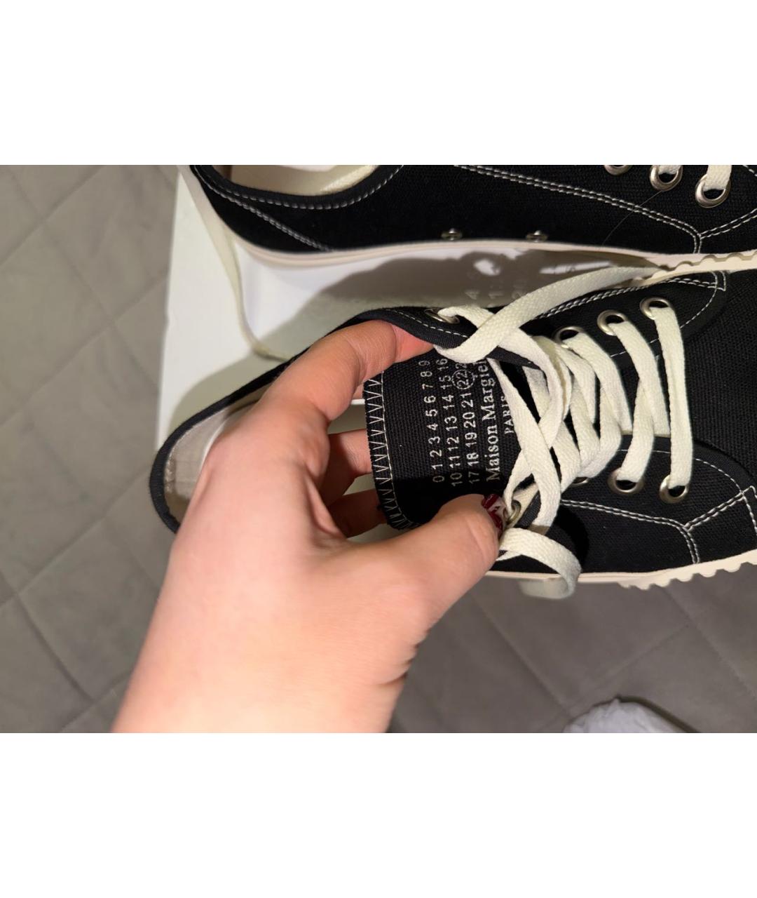 MAISON MARGIELA Черные текстильные кеды, фото 7