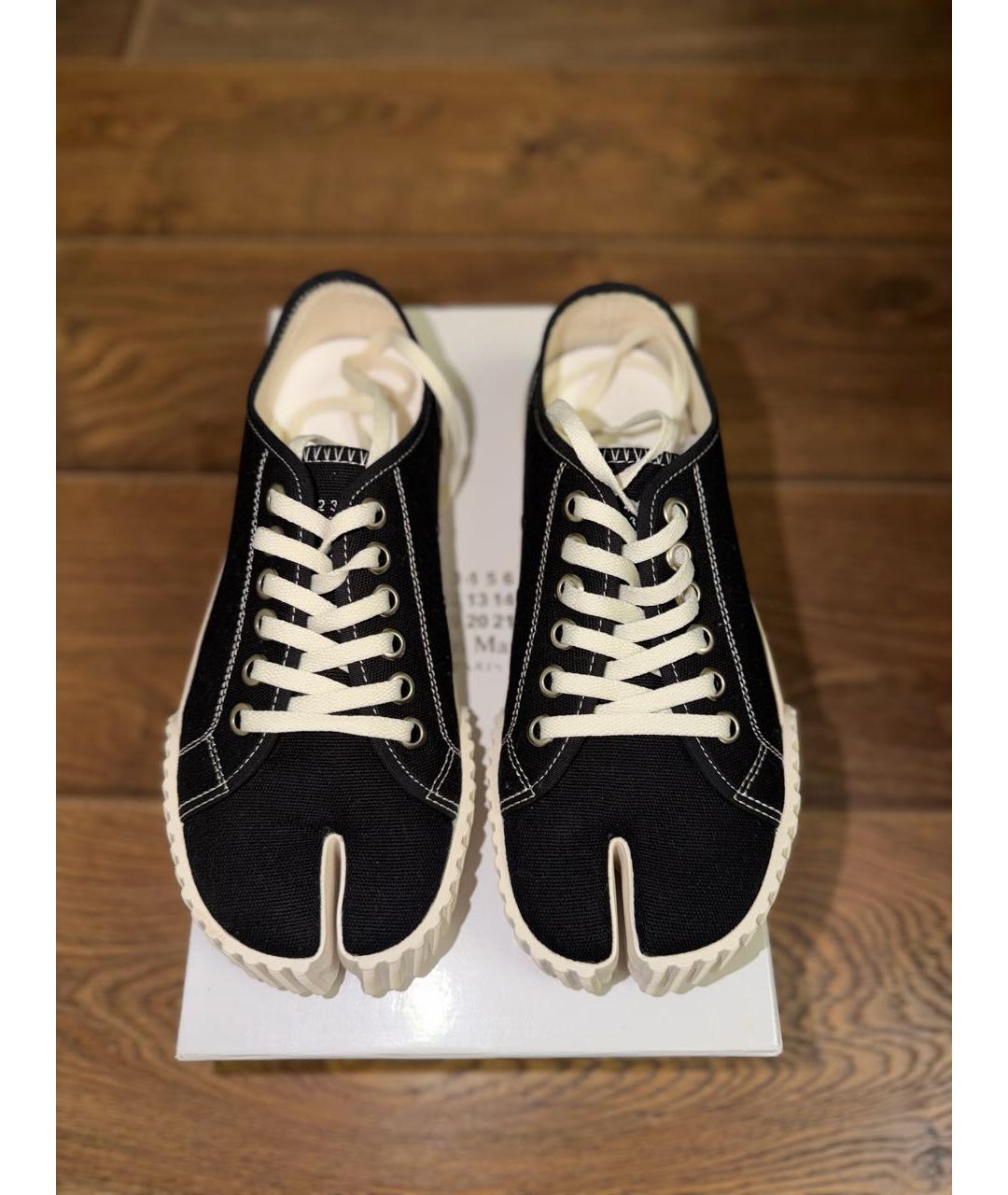 MAISON MARGIELA Черные текстильные кеды, фото 2