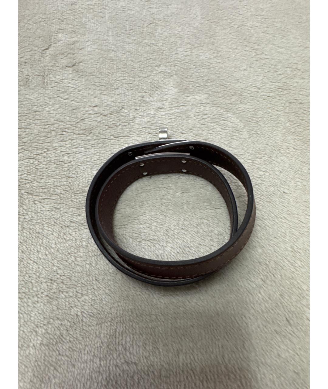 HERMES Коричневый кожаный браслет, фото 4