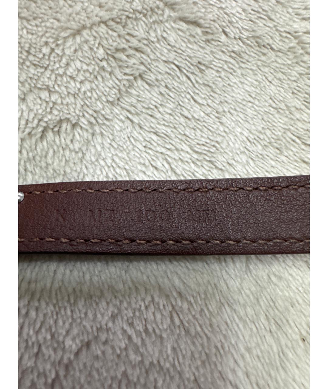 HERMES Коричневый кожаный браслет, фото 8