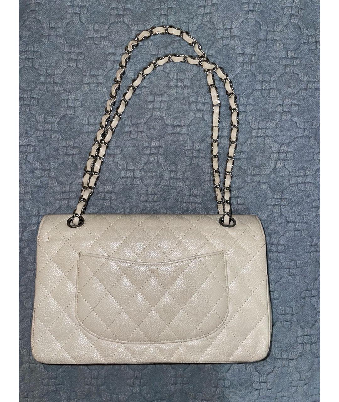 CHANEL Бежевая кожаная сумка через плечо, фото 3