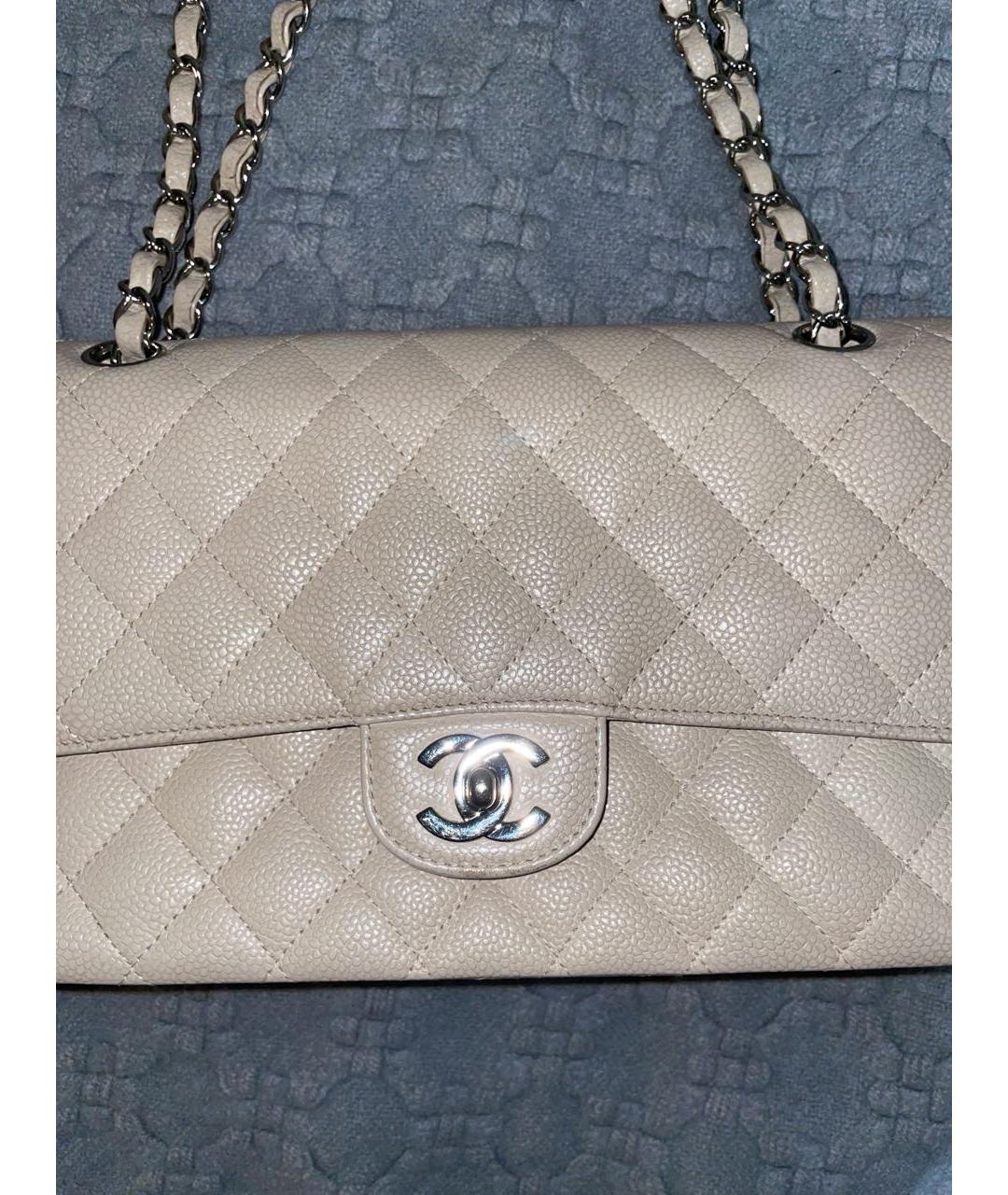 CHANEL Бежевая кожаная сумка через плечо, фото 2