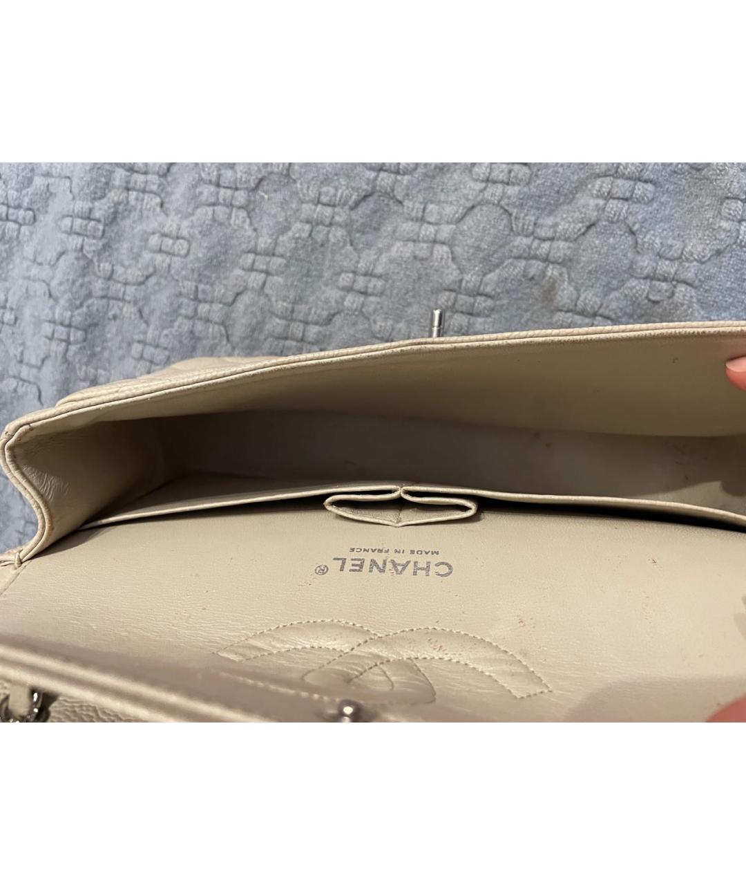 CHANEL Бежевая кожаная сумка через плечо, фото 5