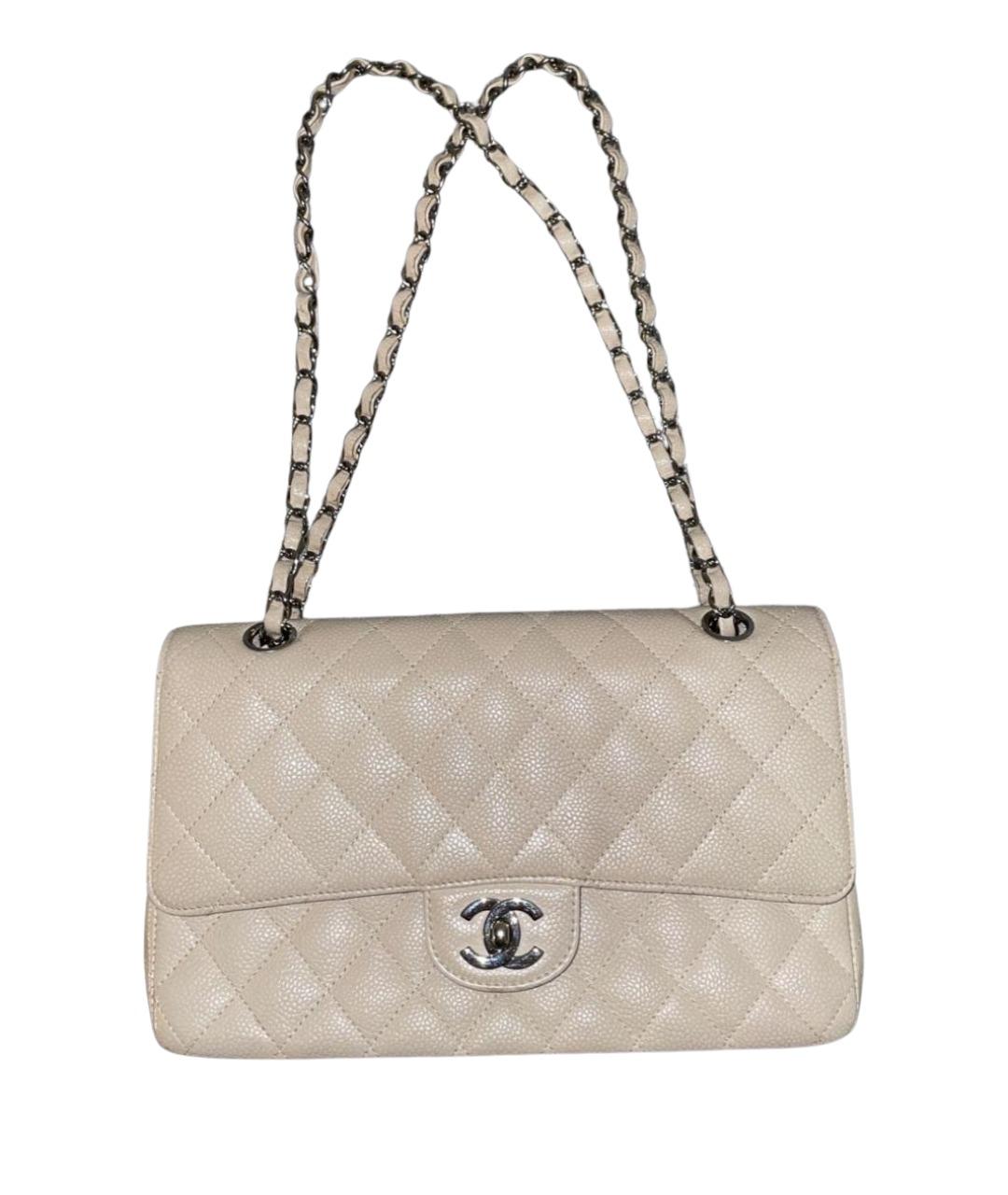 CHANEL Бежевая кожаная сумка через плечо, фото 1