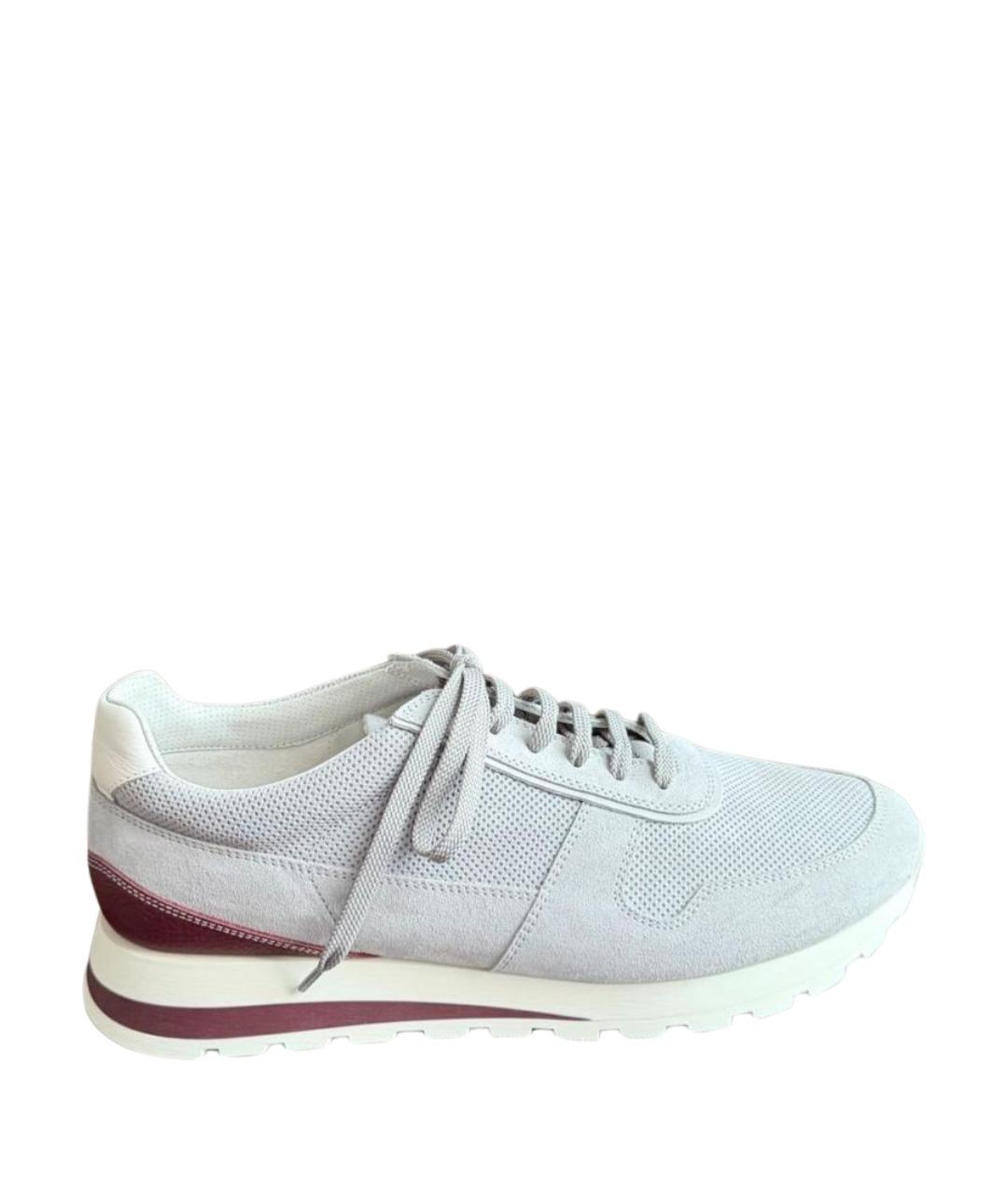 BRUNELLO CUCINELLI Серые текстильные низкие кроссовки / кеды, фото 1