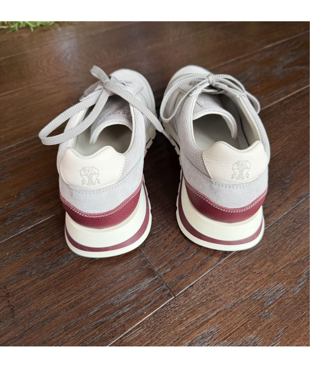 BRUNELLO CUCINELLI Серые текстильные низкие кроссовки / кеды, фото 4