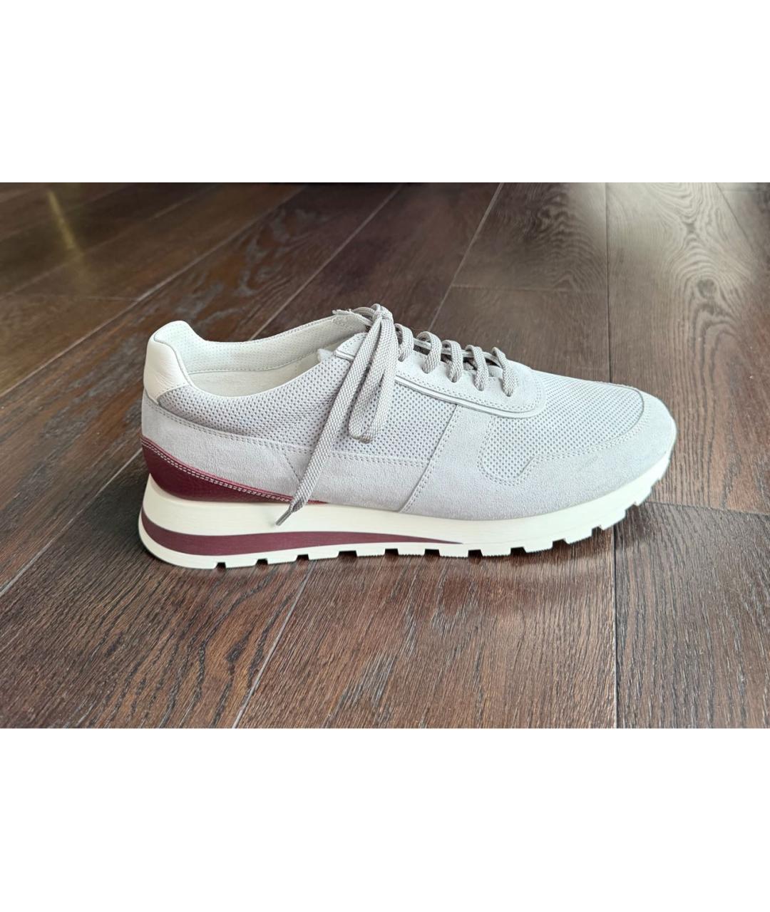 BRUNELLO CUCINELLI Серые текстильные низкие кроссовки / кеды, фото 5