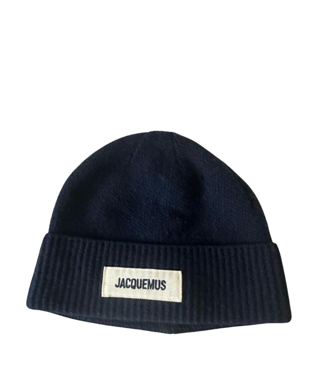 JACQUEMUS Темно-синяя шерстяная шапка, фото 1