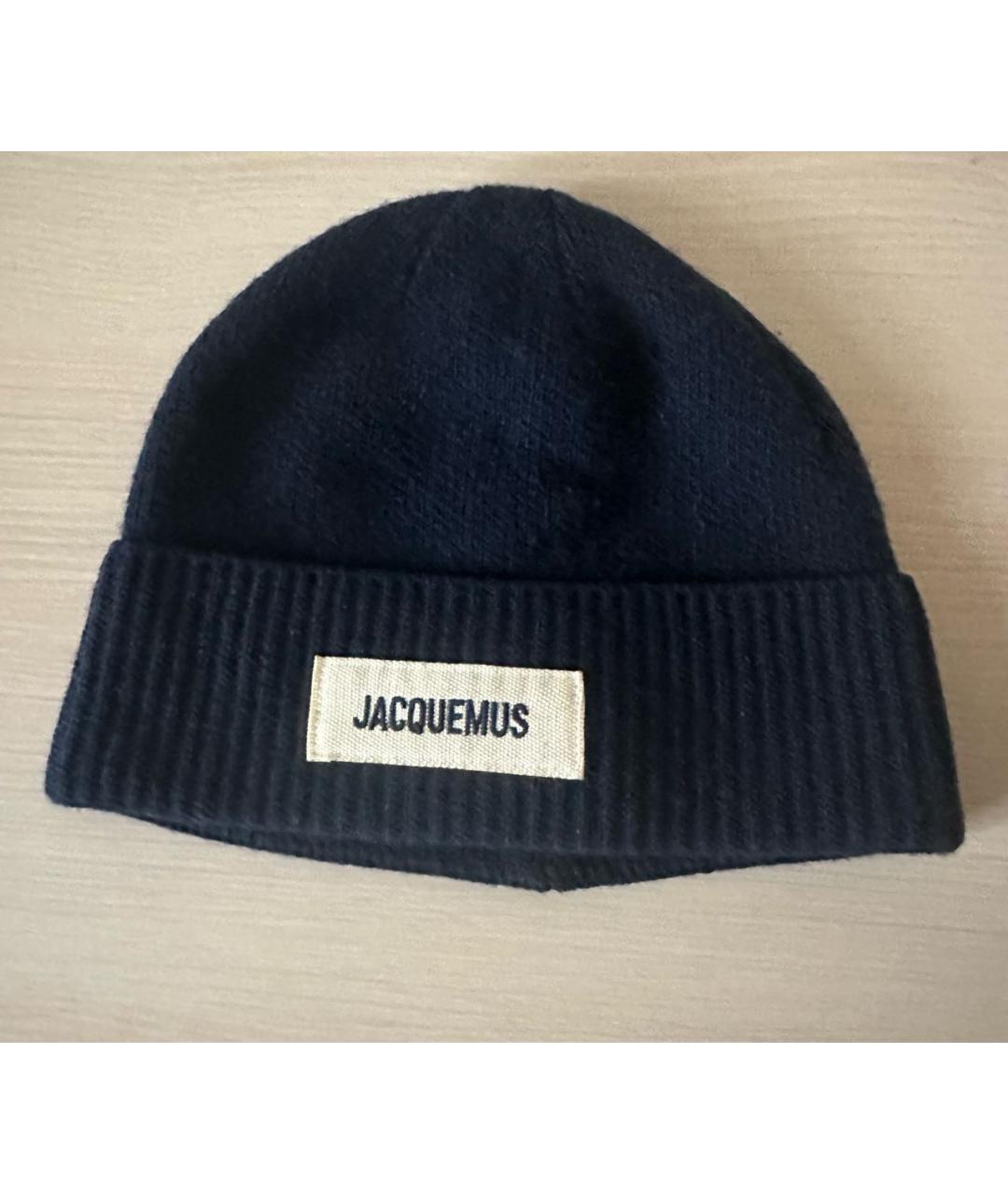 JACQUEMUS Темно-синяя шерстяная шапка, фото 5