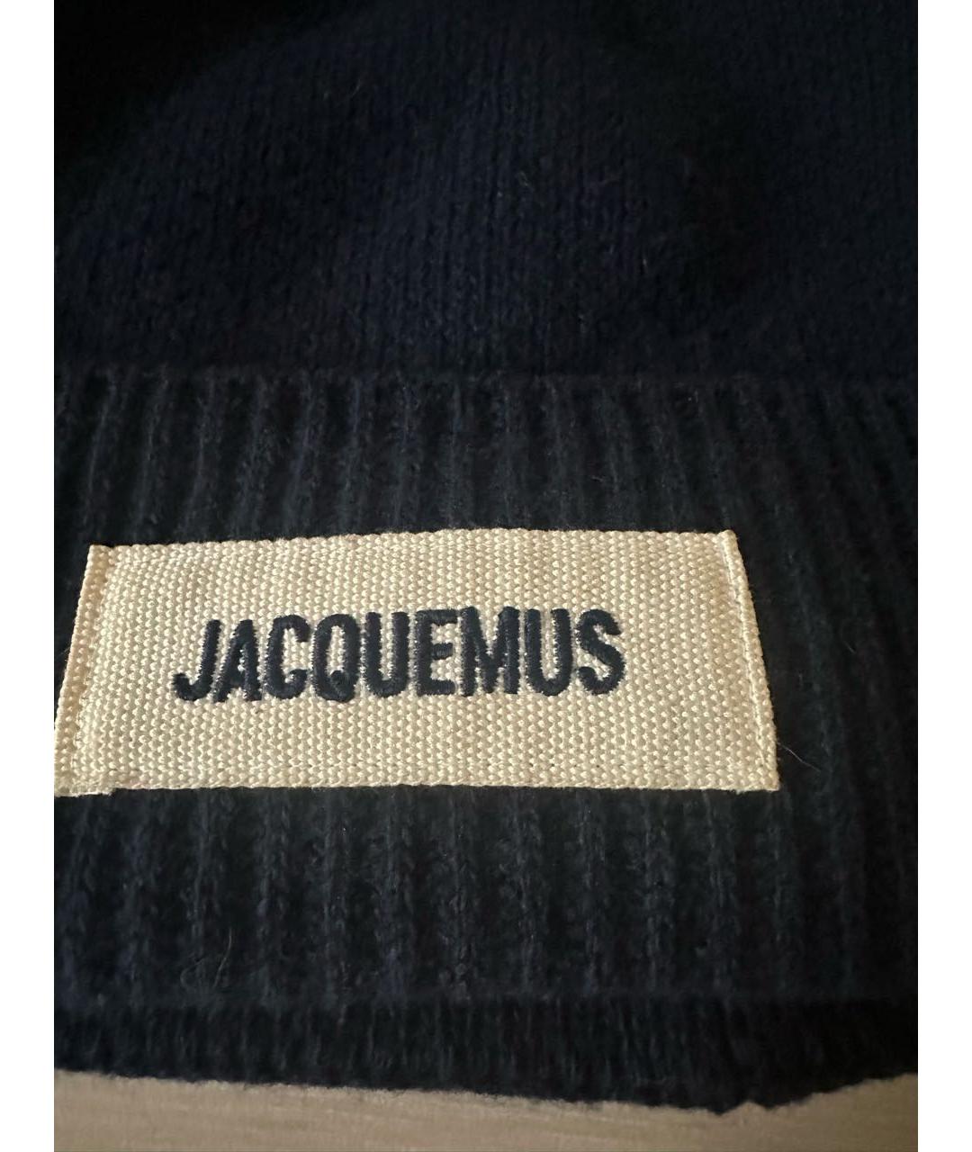JACQUEMUS Темно-синяя шерстяная шапка, фото 3
