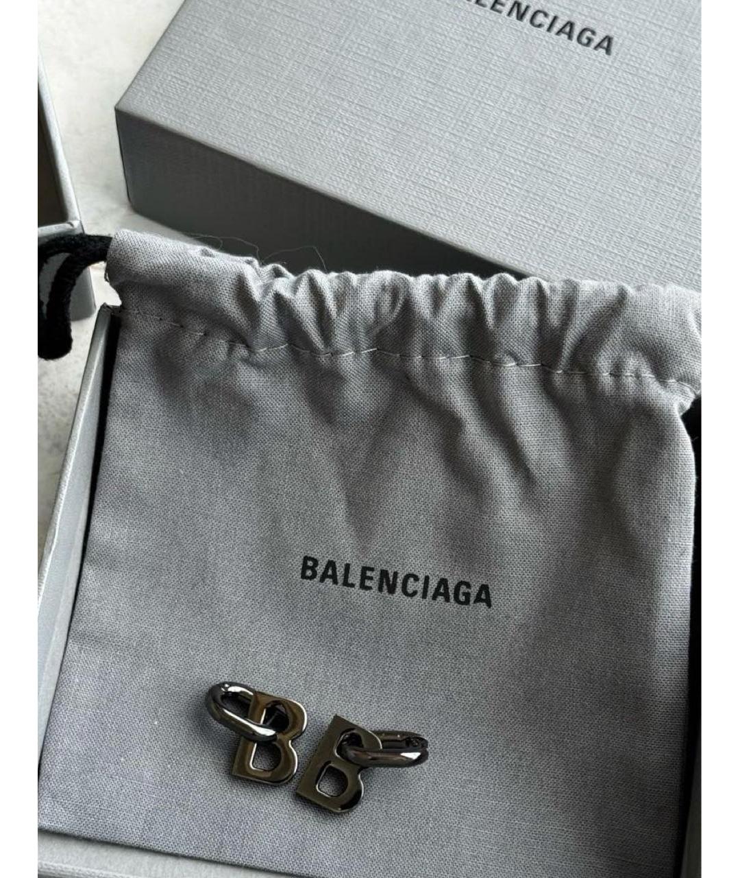 BALENCIAGA Серебряные латунные серьги, фото 3