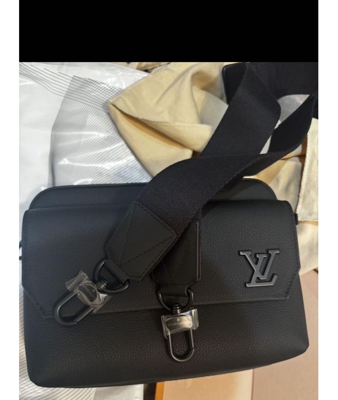 LOUIS VUITTON Черная кожаная поясная сумка, фото 2