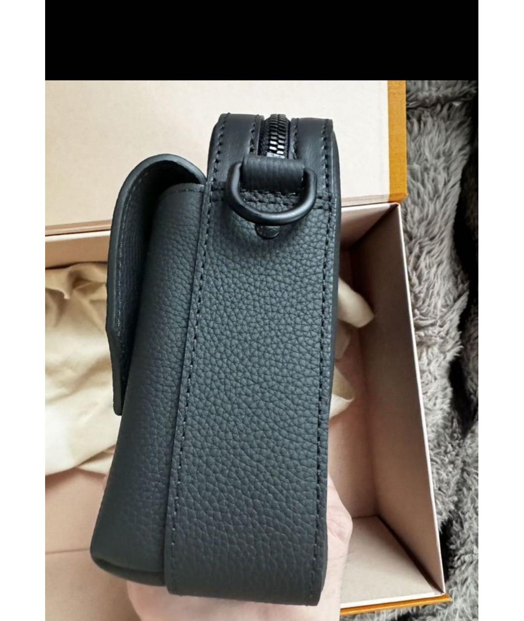 LOUIS VUITTON Черная кожаная поясная сумка, фото 4