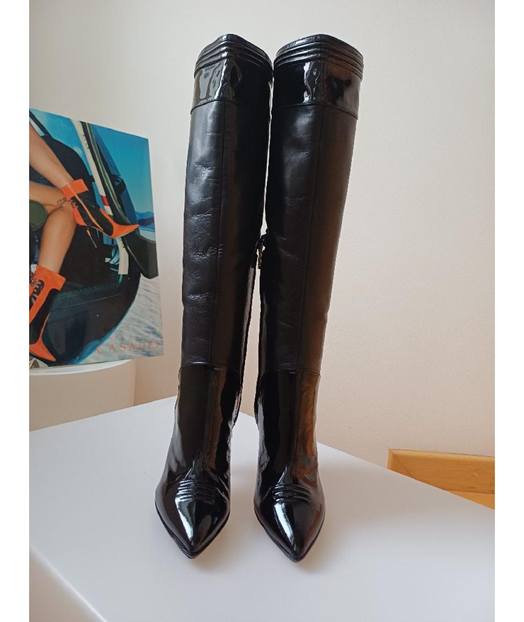 CASADEI Черные кожаные сапоги, фото 5