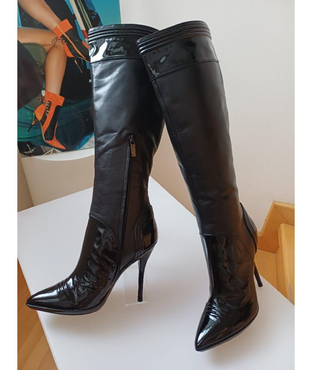 CASADEI Черные кожаные сапоги, фото 4