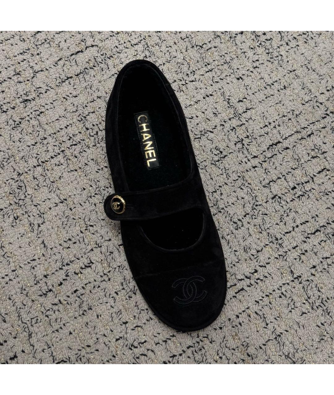 CHANEL Черные замшевые балетки, фото 2