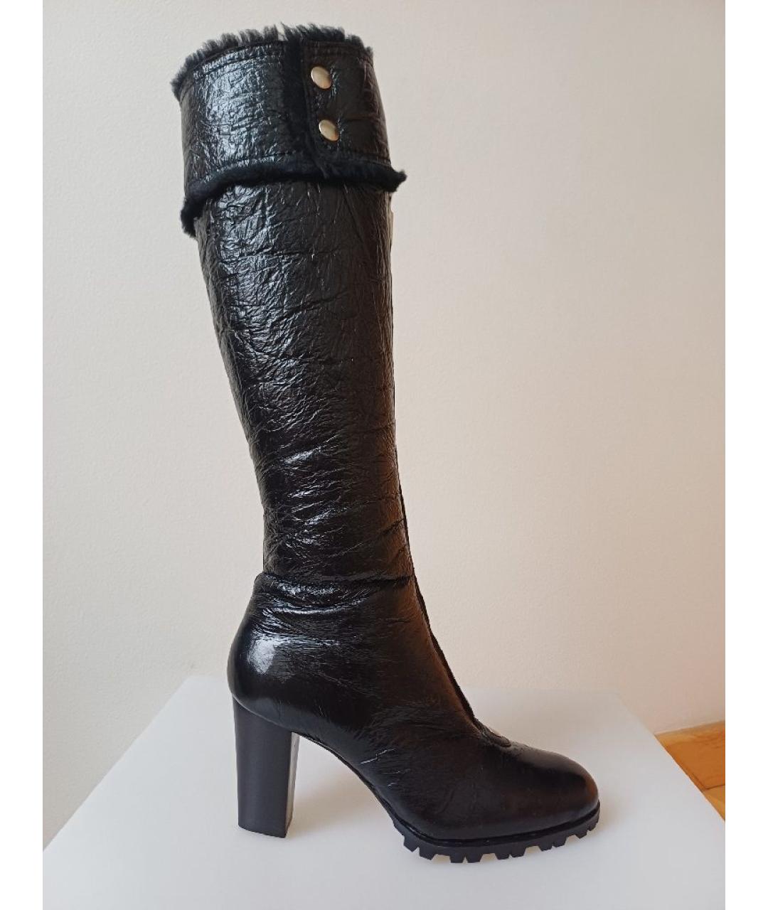 CASADEI Черные сапоги из лакированной кожи, фото 9