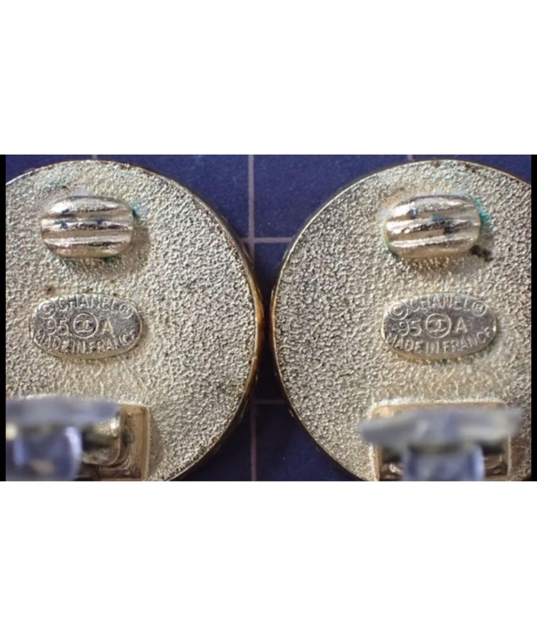 CHANEL Черные металлические серьги, фото 3