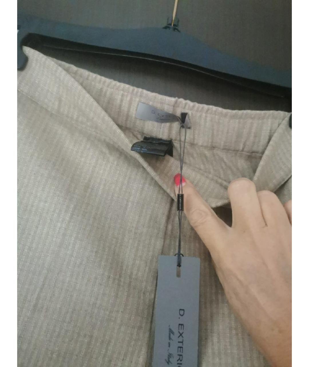 D.EXTERIOR Бежевые кашемировые прямые брюки, фото 3