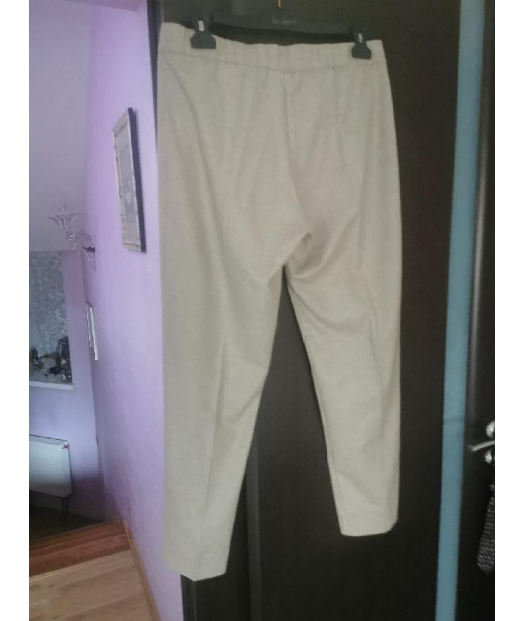 D.EXTERIOR Бежевые кашемировые прямые брюки, фото 2