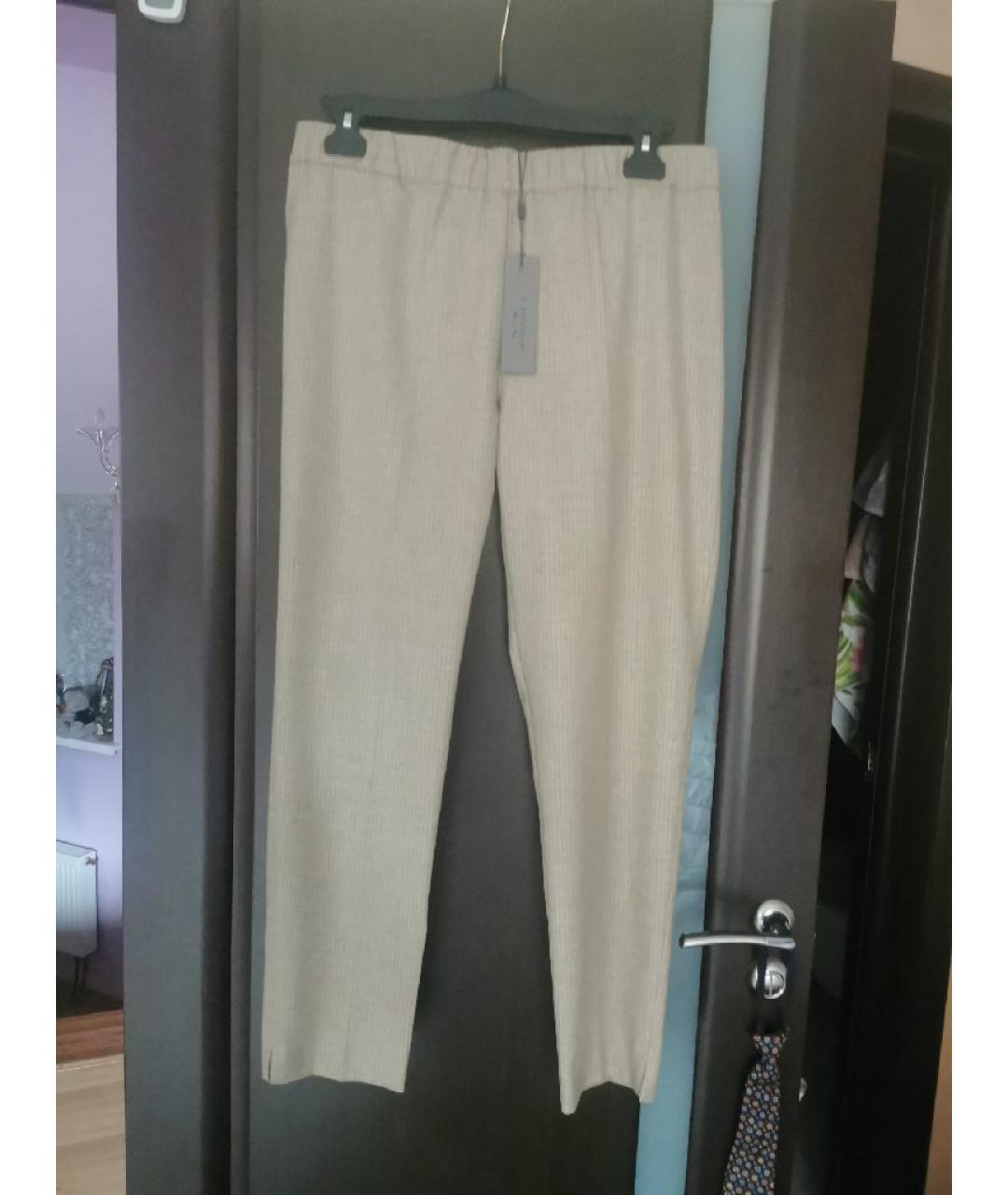 D.EXTERIOR Бежевые кашемировые прямые брюки, фото 5