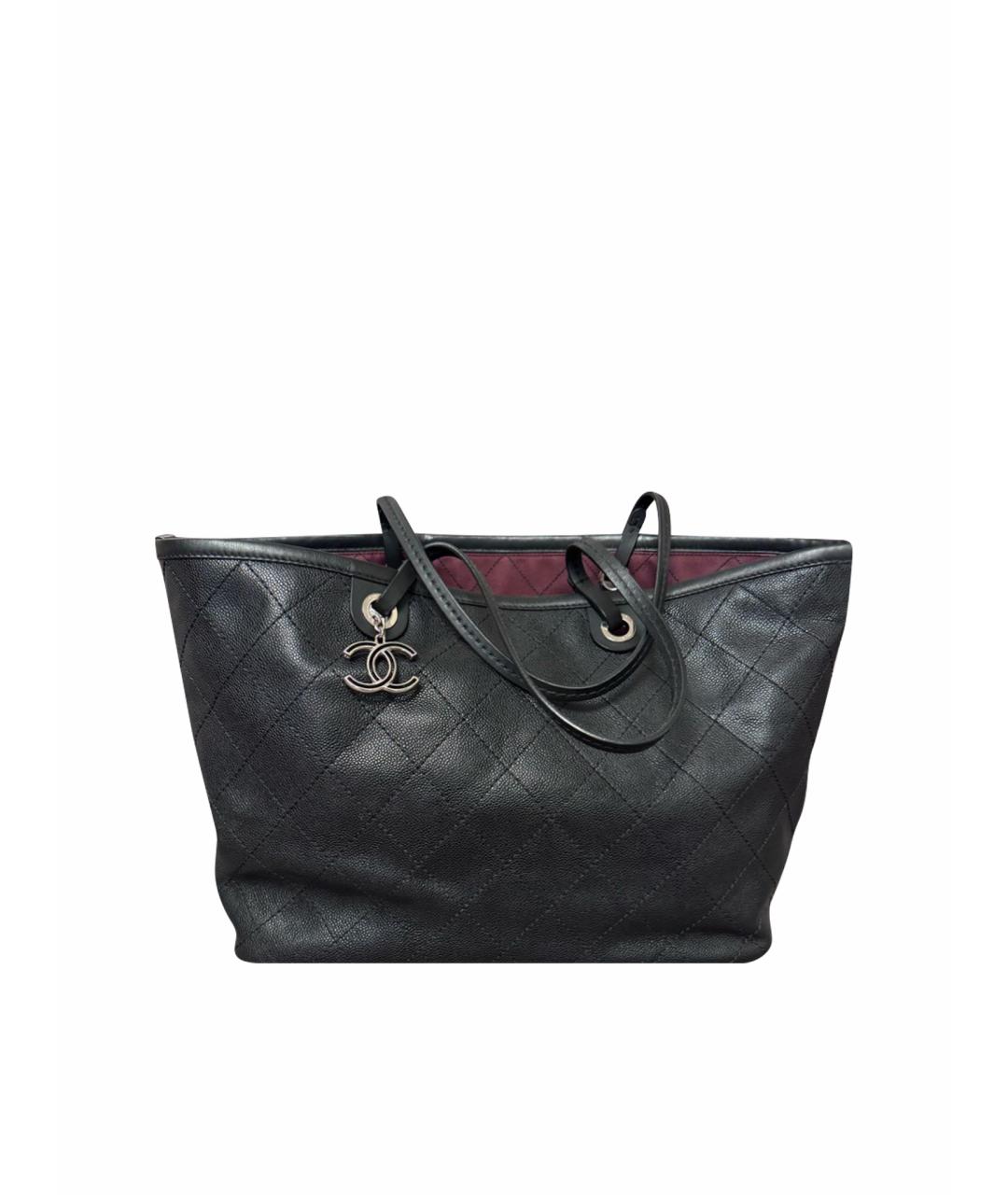 CHANEL Черная кожаная сумка тоут, фото 1