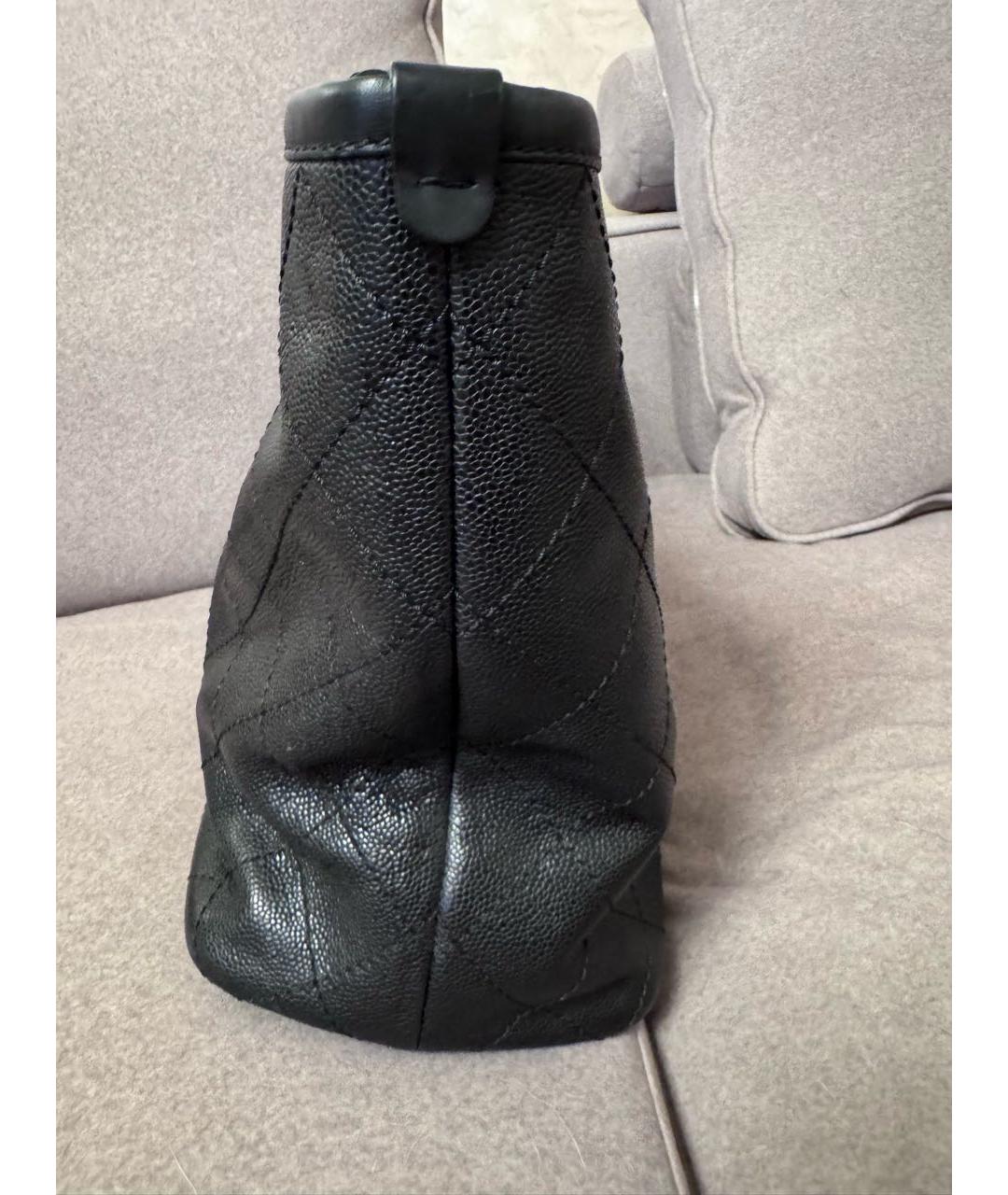 CHANEL Черная кожаная сумка тоут, фото 6