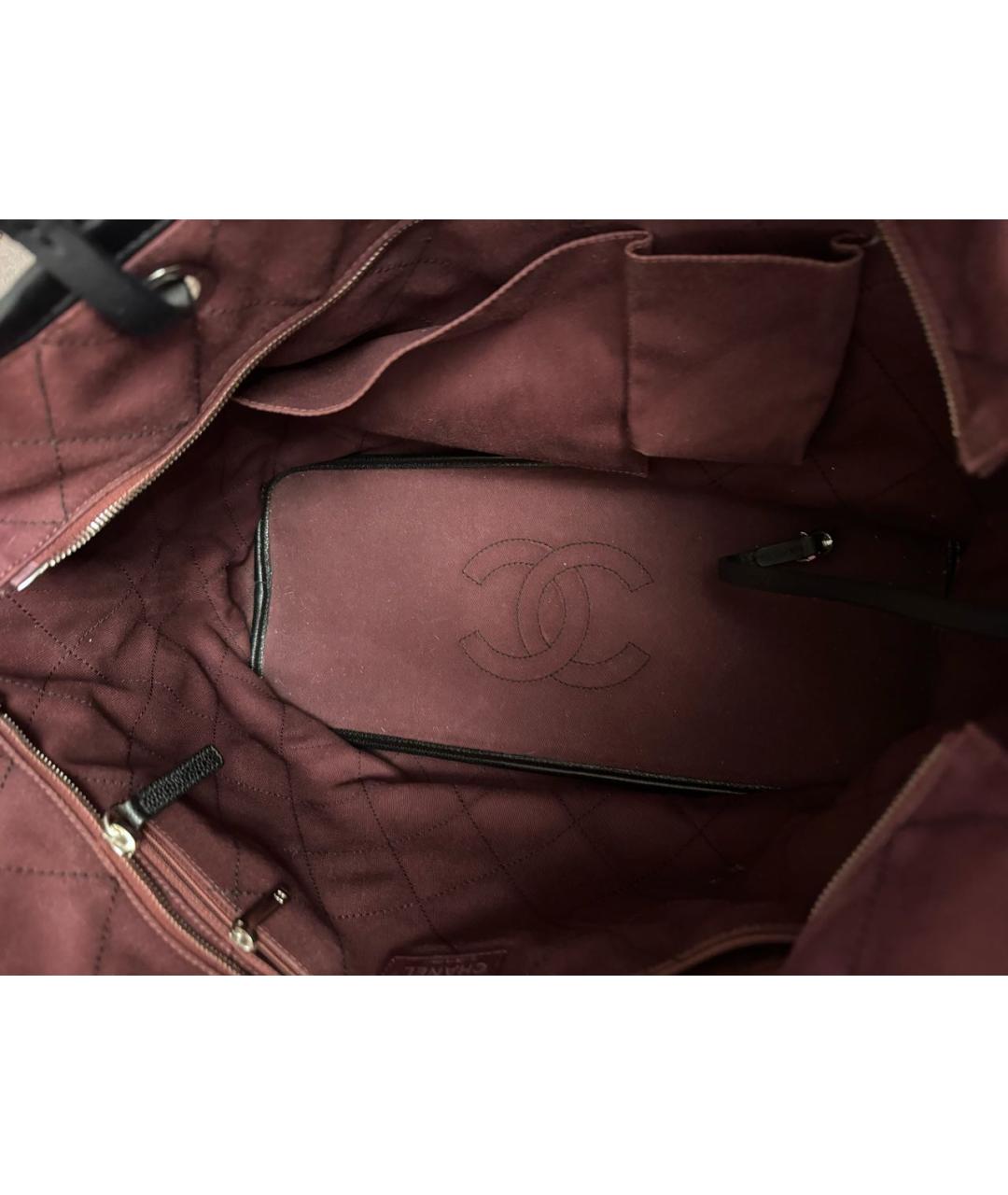 CHANEL Черная кожаная сумка тоут, фото 4