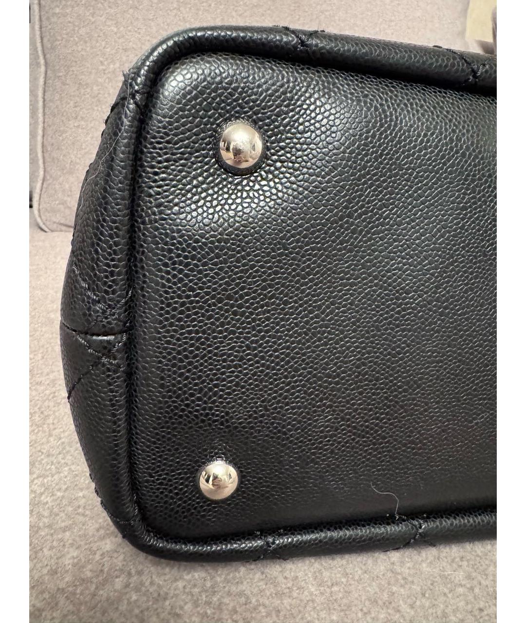 CHANEL Черная кожаная сумка тоут, фото 8