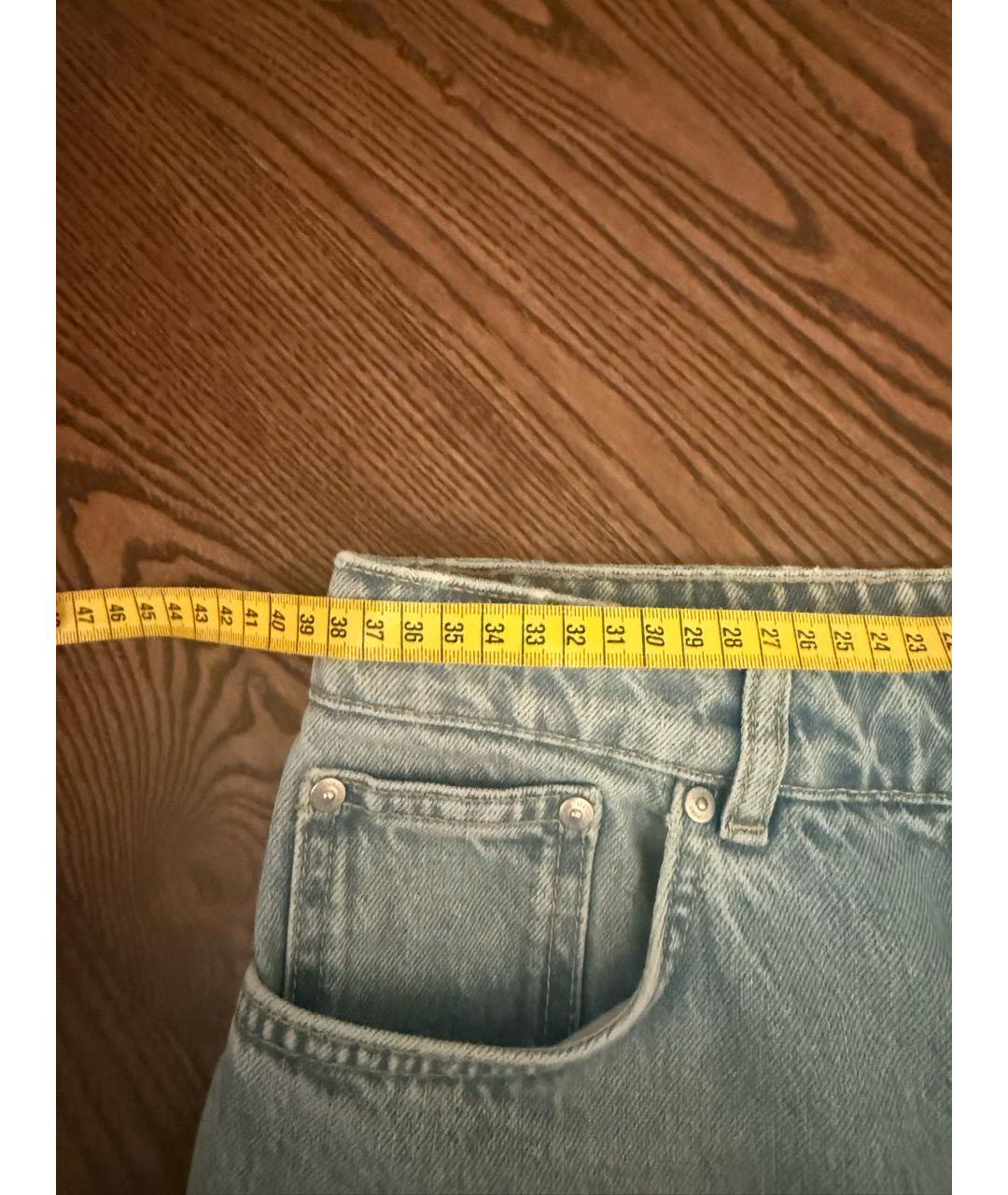 12 STOREEZ Голубые хлопковые прямые джинсы, фото 5