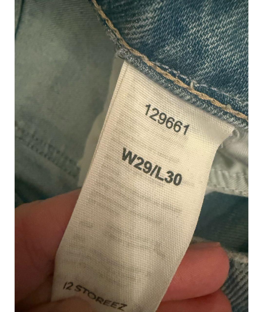 12 STOREEZ Голубые хлопковые прямые джинсы, фото 3
