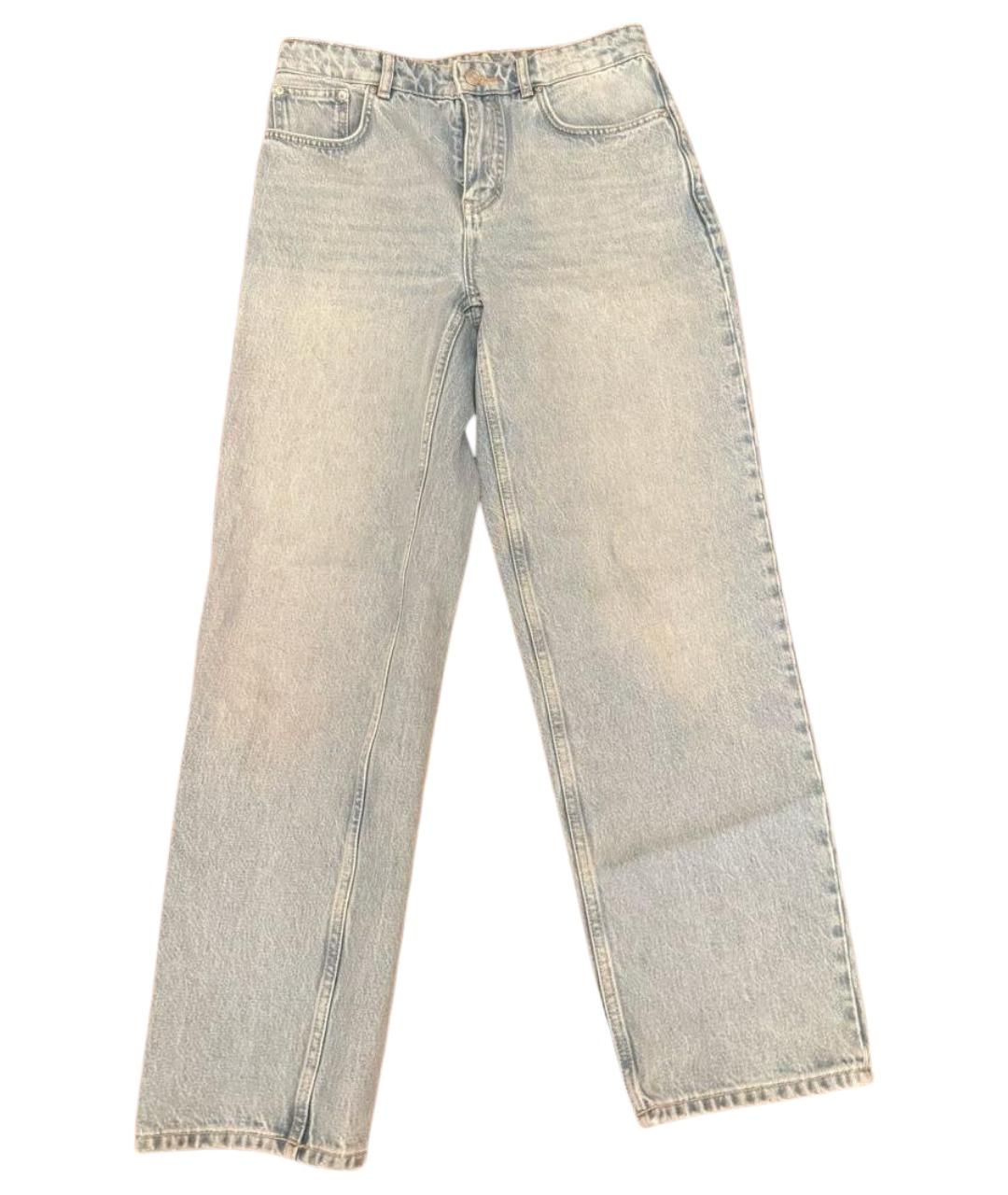 12 STOREEZ Голубые хлопковые прямые джинсы, фото 1