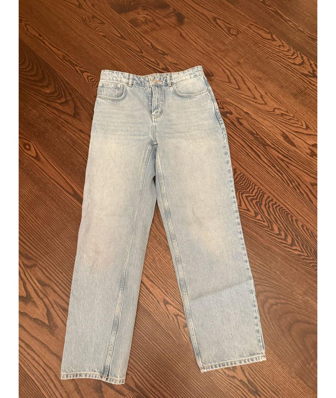 12 STOREEZ Голубые хлопковые прямые джинсы, фото 8