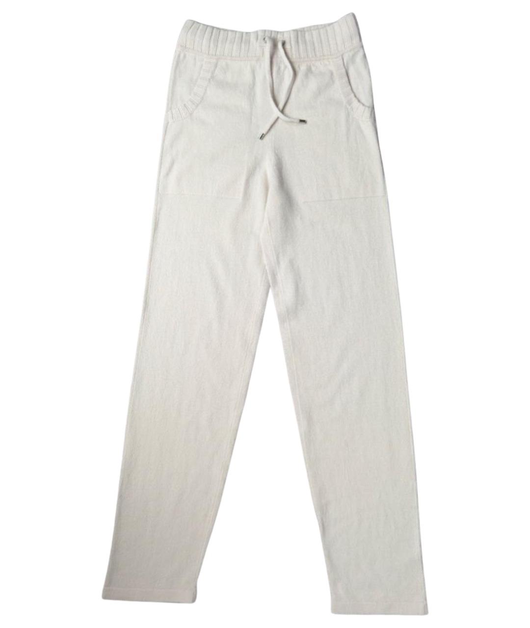 CHANEL Белые кашемировые прямые брюки, фото 1