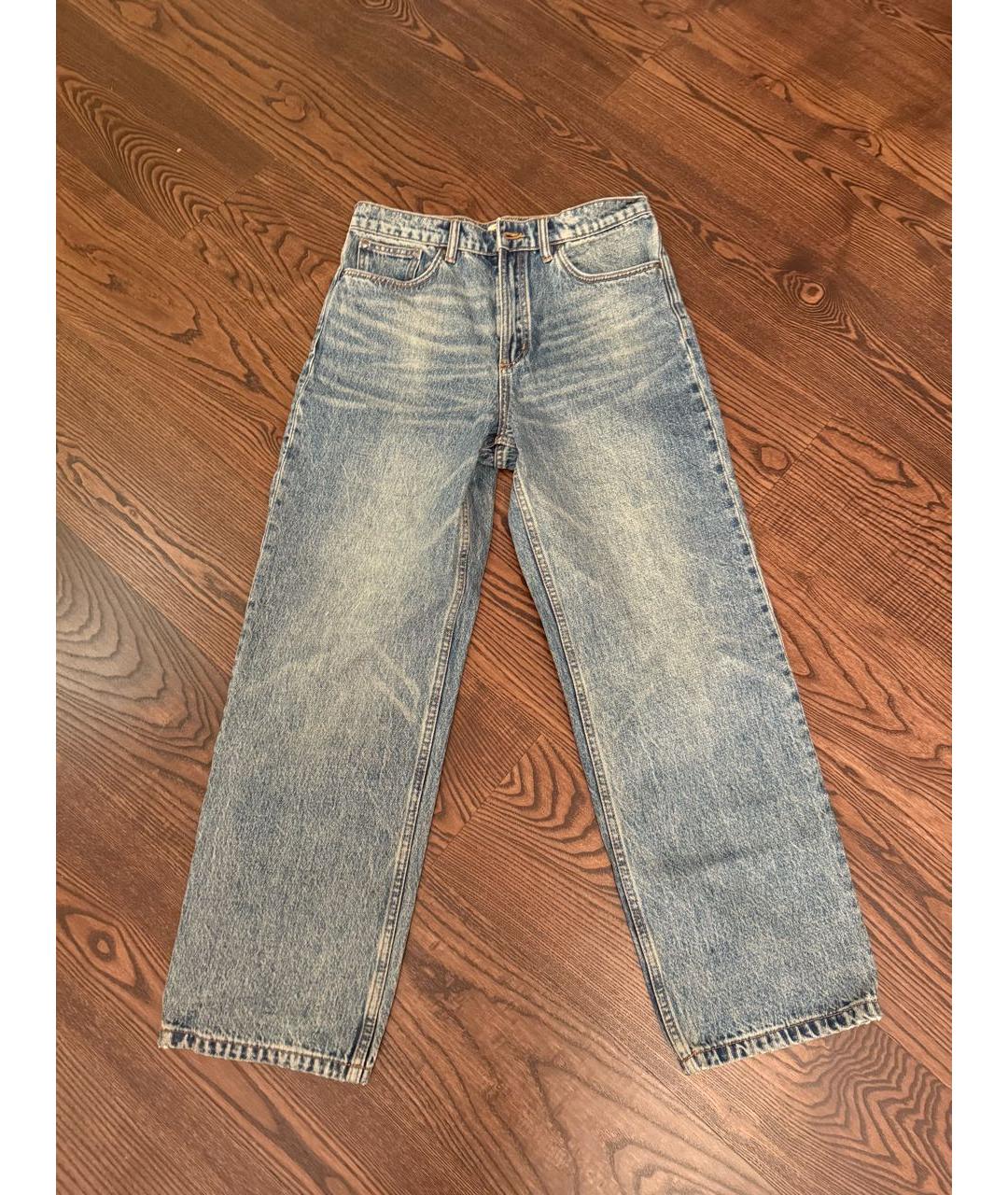 12 STOREEZ Голубые хлопковые прямые джинсы, фото 7