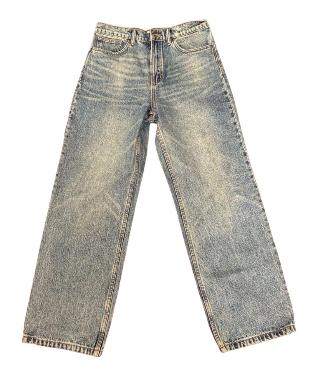 12 STOREEZ Голубые хлопковые прямые джинсы, фото 1