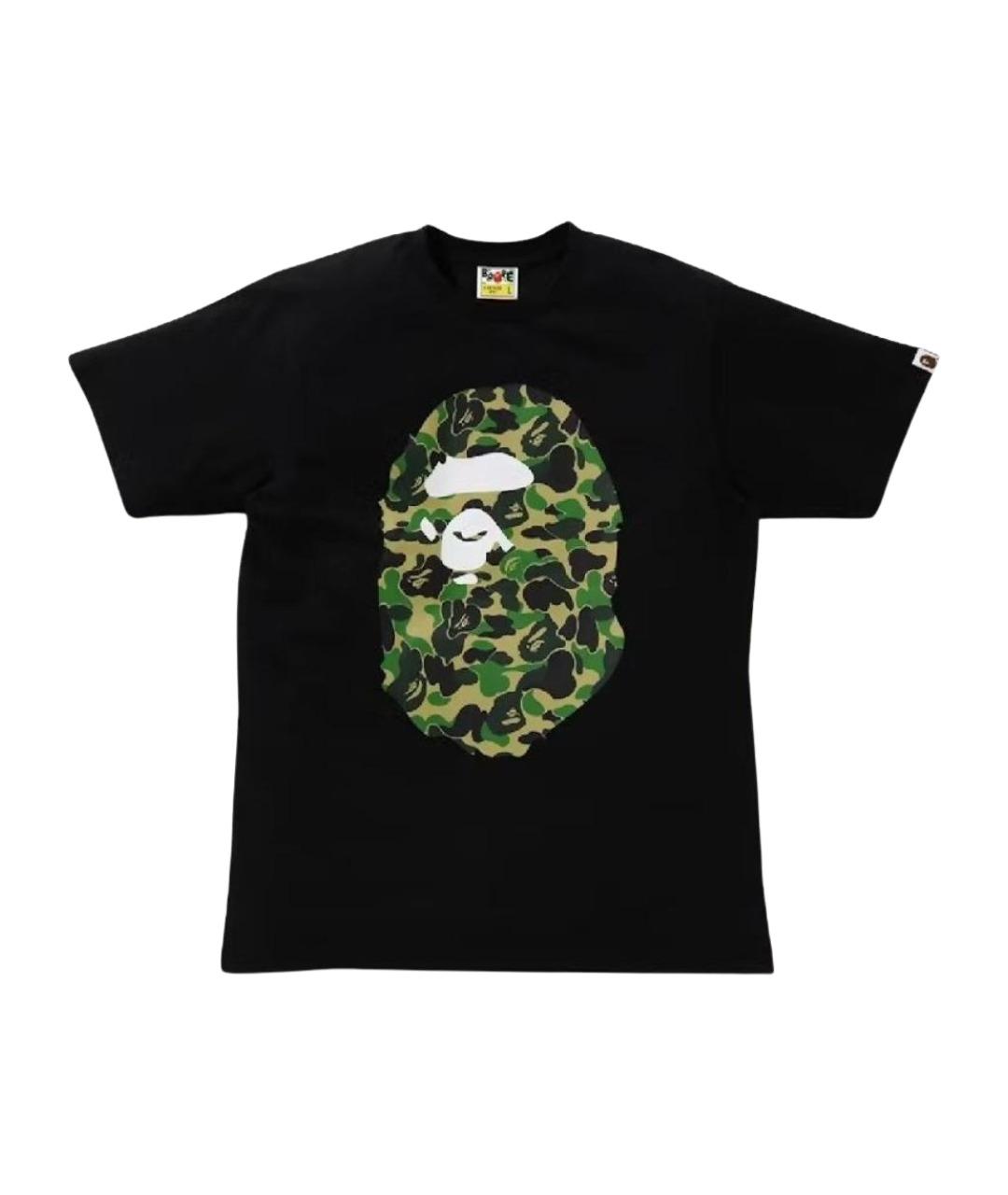 A BATHING APE Черная хлопковая футболка, фото 1