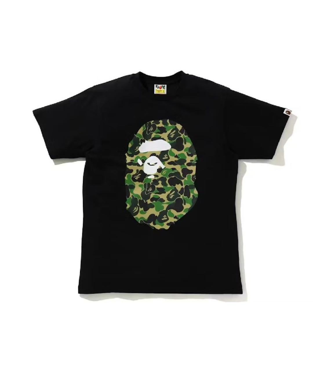 A BATHING APE Черная хлопковая футболка, фото 3