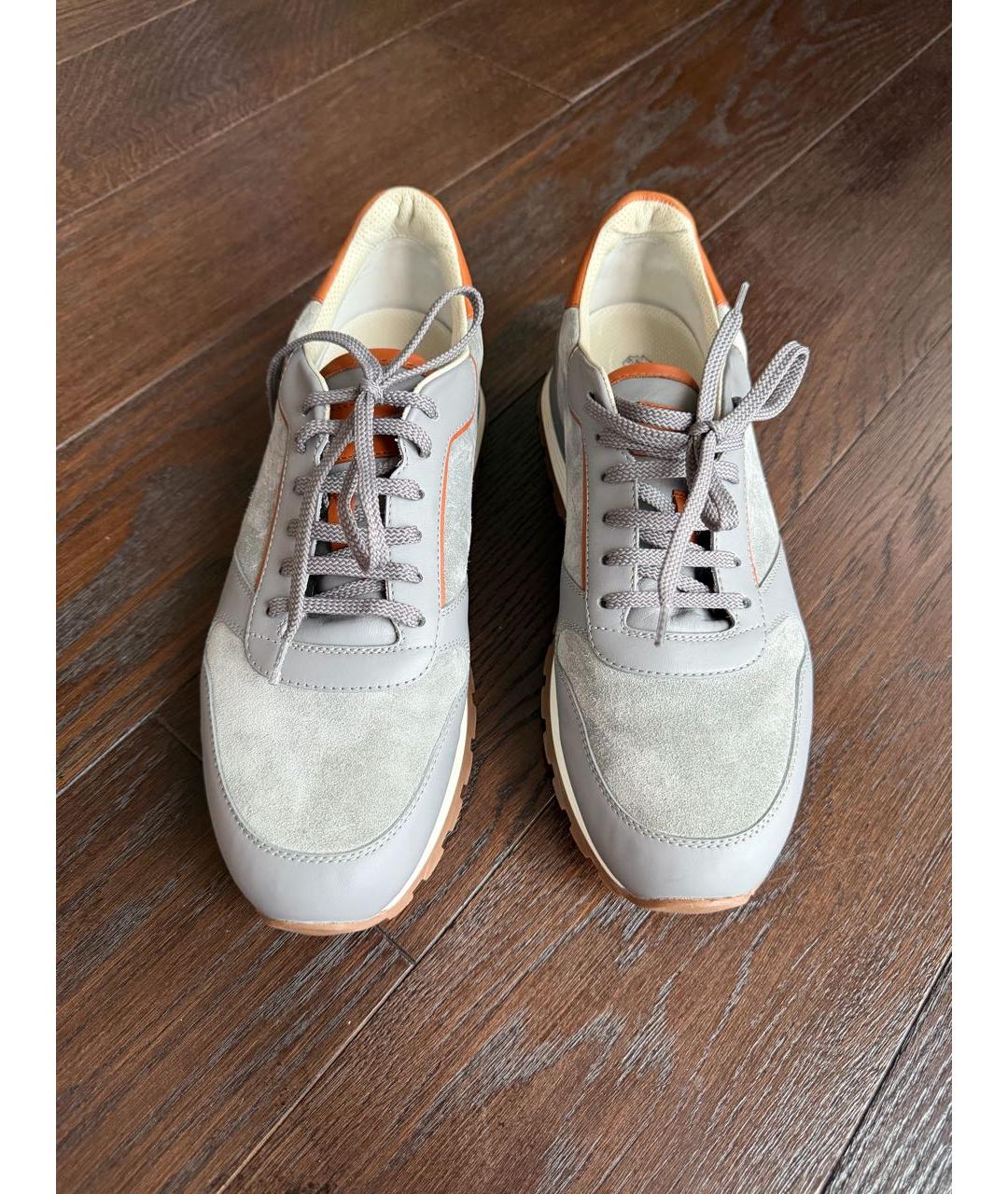 BRUNELLO CUCINELLI Бирюзовые замшевые низкие кроссовки / кеды, фото 2