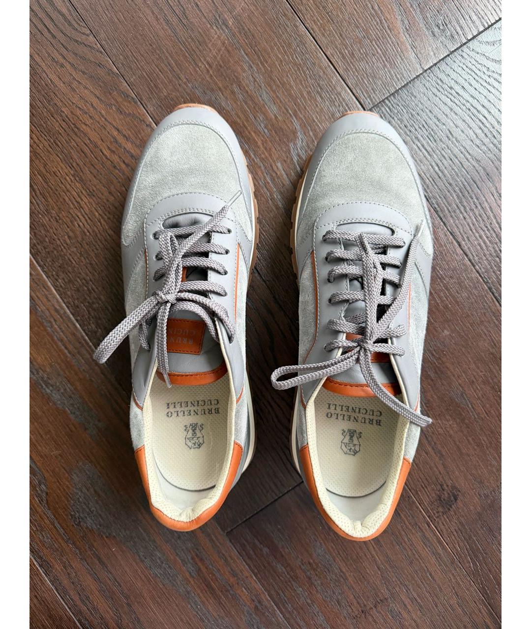 BRUNELLO CUCINELLI Бирюзовые замшевые низкие кроссовки / кеды, фото 3