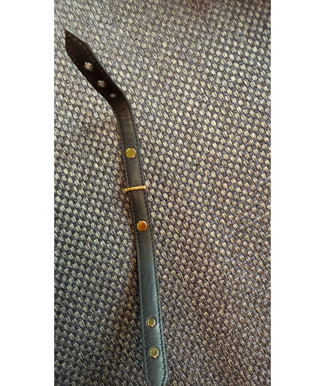 LOUIS VUITTON Коричневый кожаный браслет, фото 3